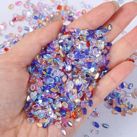 Lan Guang Factory Hot Sales Nail Art Decoration Oval Shape 3D Resin Rhinestone for Nail Art Decoration Clothing Accessories