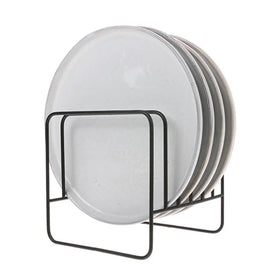 Morden Standing Type Metal Plate Rack Black Vinyl Records Organizer with US Style Design for Kitchen Use Dish and Bowl