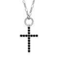 Fashion Men Jewelry Style Real Sterling Silver Religious Vintage Black Cross Moissanite Tennis 925 Pendant