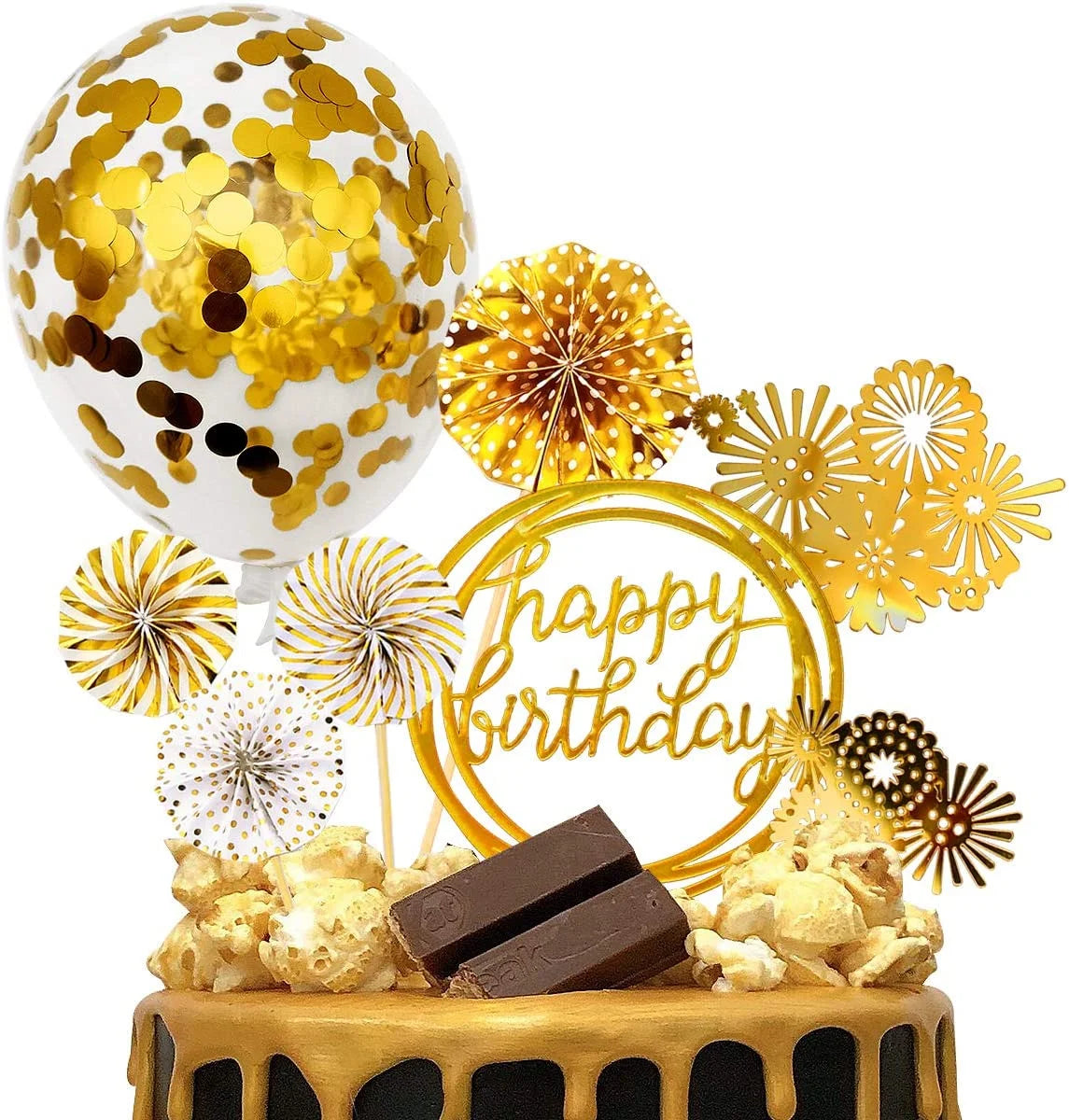 Tailai Exquisitely Crafted New Design Flower Birthday Cake Topper Decoration for Wedding and Happy Birthday Acrylic Decor.