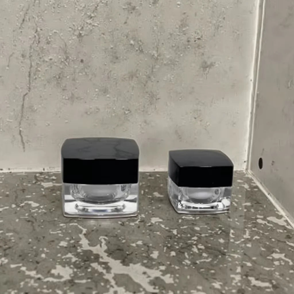 Wholesale Double Wall Square Plastic Cream Jars 5g 10g 15g Empty Cosmetic Packaging with Screw Cap and Lid
