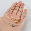 60mm Stainless Steel DIY Personalized Bangles Open Bracelet Beads Removable 1.5mm MegaBDM