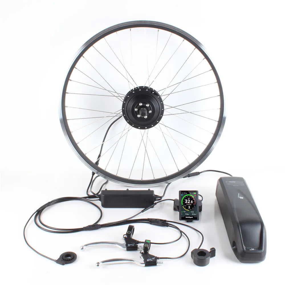 Sailimotor 20" 29" 36V 48V 250W 500W Geared Brushless Hub Motor IP54 Waterproof Bicycle E-bike Conversion Kit LCD Display
