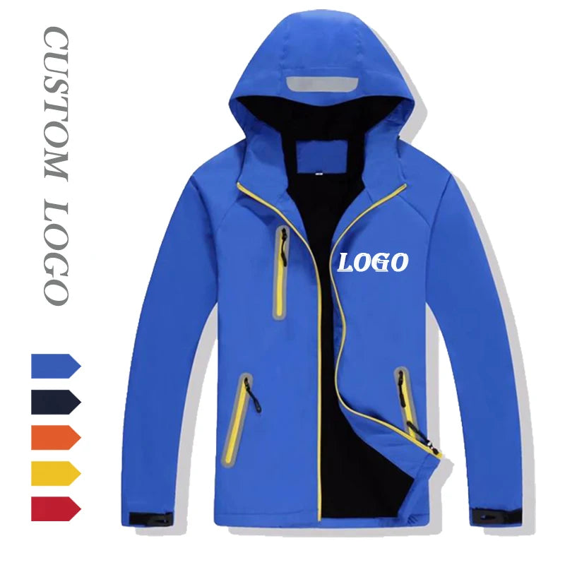 Men's Plus Size Softshell Jacket Windproof and Waterproof with Custom Embroidery Fashionable Fleece Lining for Winter
