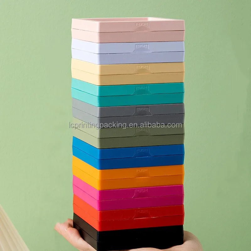9cm Transparent Floating 3D Cosmetic Gift Box PE Film Suspension Storage Plastic Jewelry Container for Ring and Lipstick
