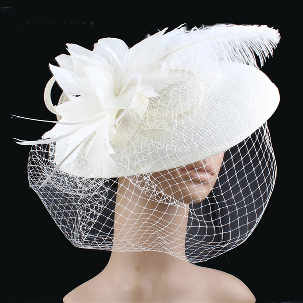 British Gatsby Women's Church Kentucky Big Flapper Pearl Hair Fascinator Clip in Wedding Tea Party Bridal Dress Derby Hat Ladies