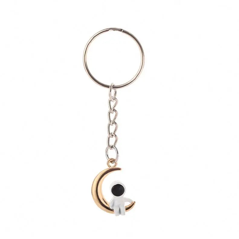 Cute Spaceman Astronaut Key Chains Star Moon Creative Car Keychain Bag Pendant Charms Cosmonaut for Key Rings Gift Jewelry