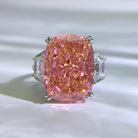925 Sterling Silver Jewelry Manufacturer High Carbon Pink Zircon Ring for Engagement and Wedding