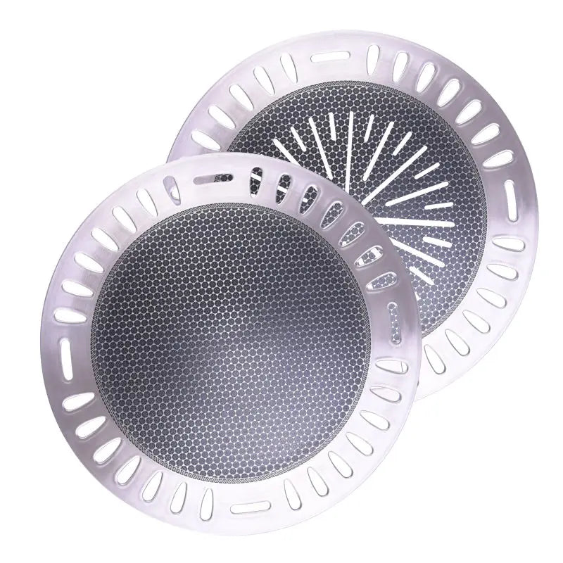 Factory Price 295mm Commercial Korea Bbq Hot Plate Pan Stainless Steel Round Bbq Grill Grate Non Stick Baking Tray