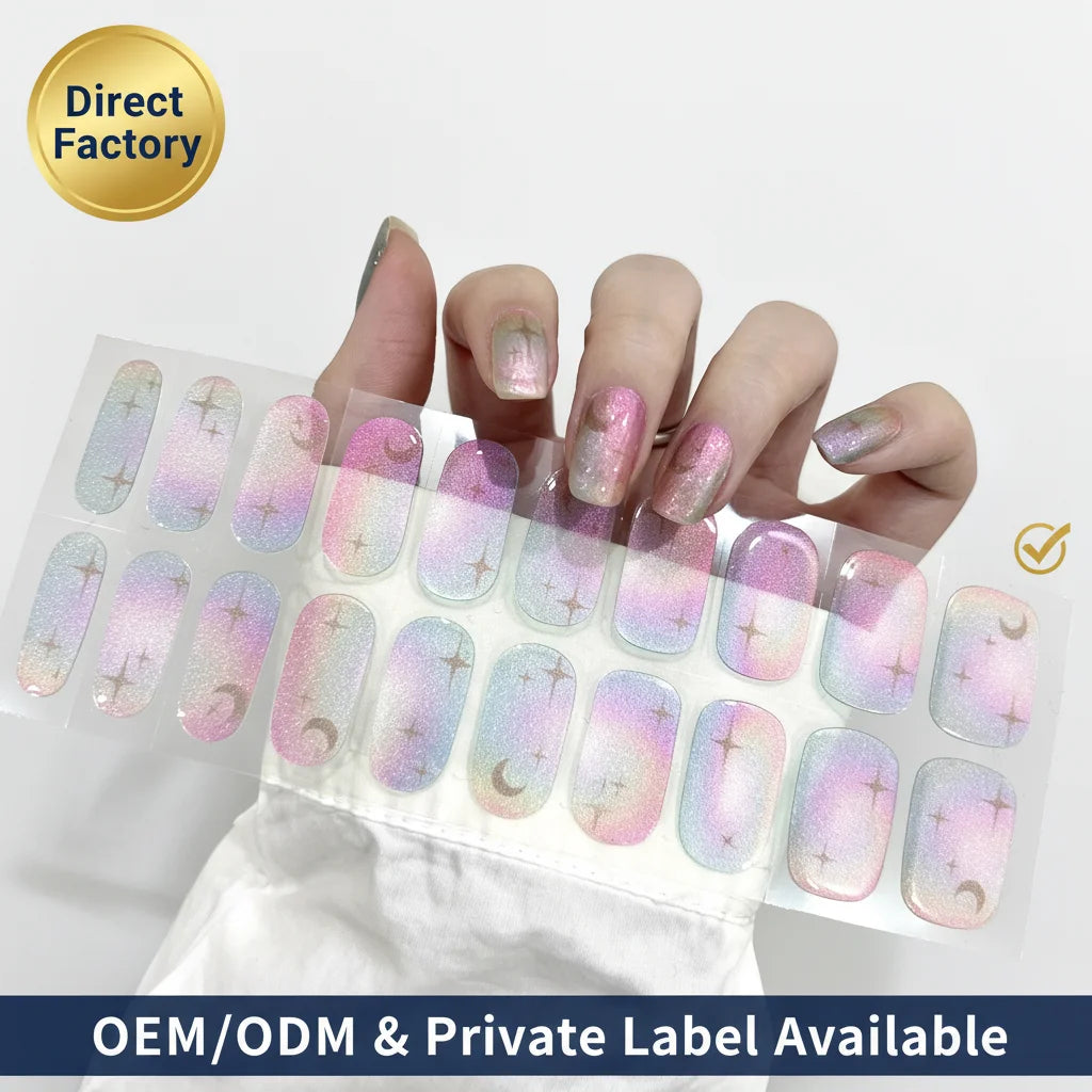 Kikilee 3D DIY Nail Strips Gel Wraps Cured No UV Lamp Needed No Top Coat Required NON UV Gel Nail Stickers