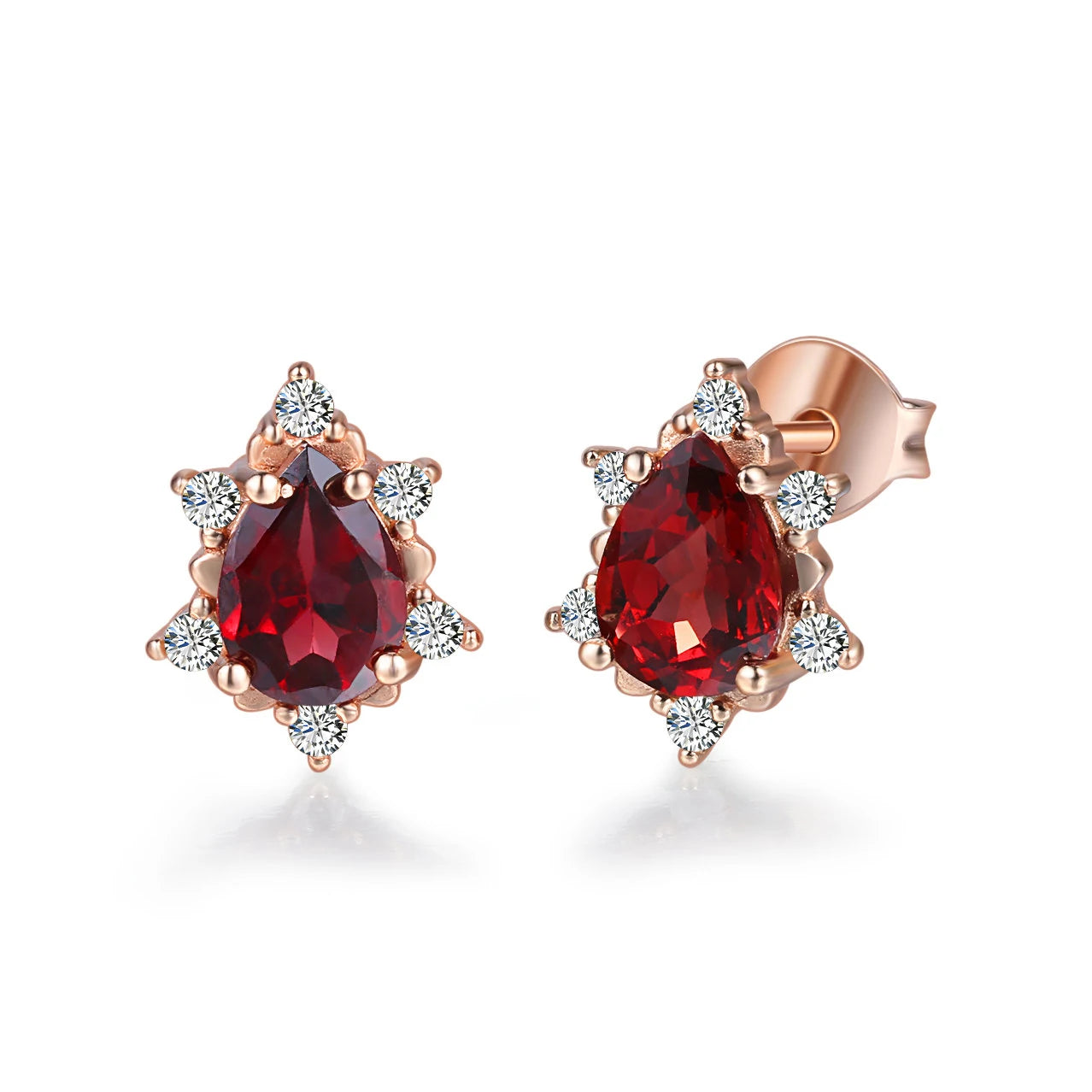 Dropshipping Products RST Elegant S925 Fine Bridal Jewelry Natural Garnet Gem Stone Earrings EI060-M