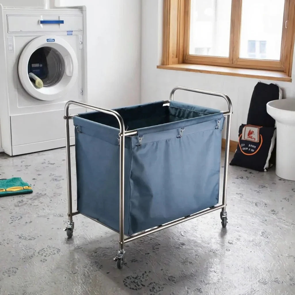 Stainless Steel Cloth Car Collection Trolley with 50-80kg Capacity and 0.8mm Thickness for RV Hotel Room Cleaning and Service
