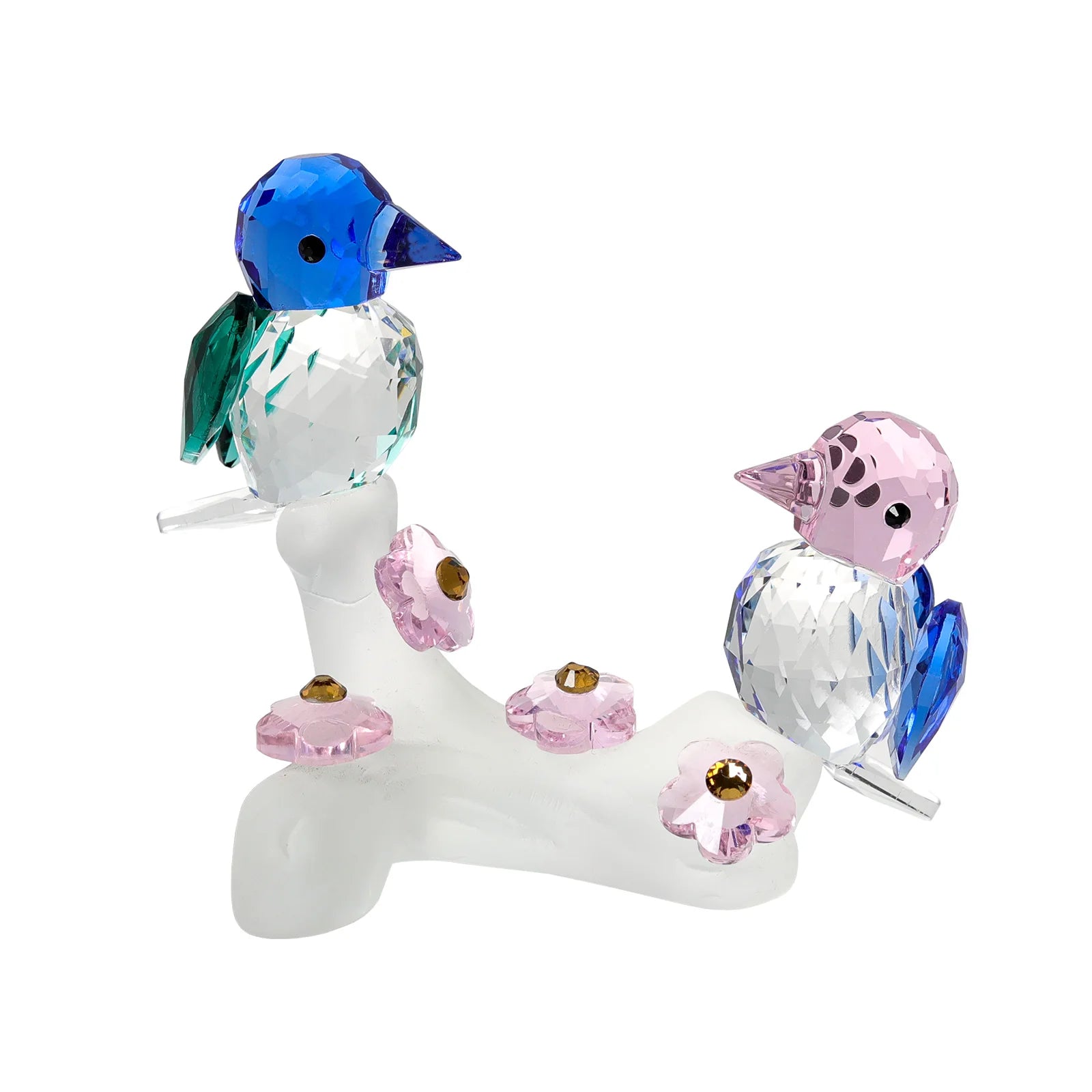 Little  Crystal Bird Couples Home Table Decoration Ornaments Collectible Crystal Animal Figurines