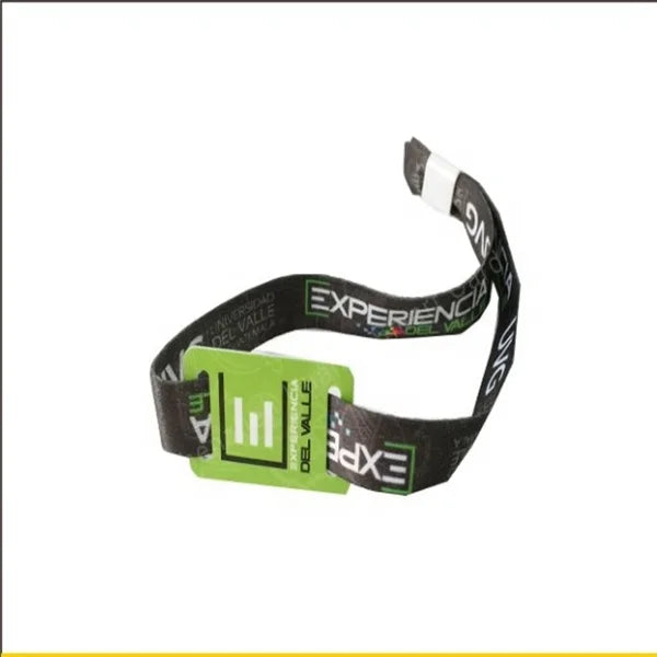 Custom Logo Color Print Party Sport Basketball Festival Polyester Bracelet Sublimation Fabric Woven Elastic Wristband