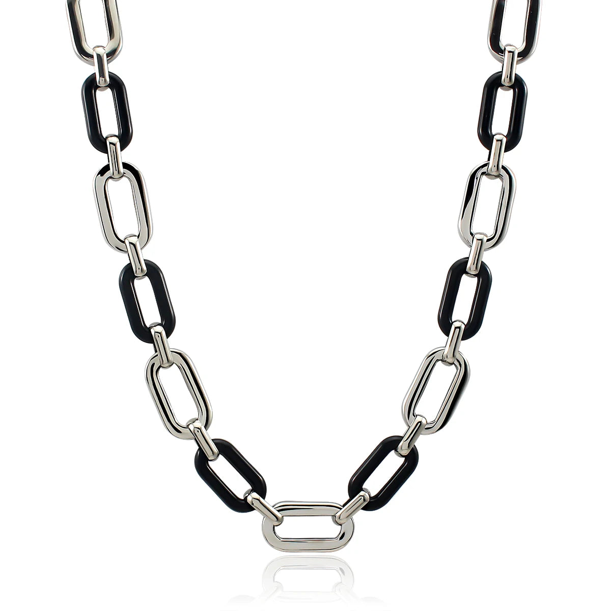Cute Creative Bracelet New Fashion Party Jewelry Birthday Stainless Steel Sliver Bracelet and Colorful Acrylic Necklace