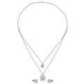 Fashion Stainless Steel Minimalist Cubic Zirconia Necklace and Earrings Sets Wedding 18k Gold Plated Jewelry Set for Women