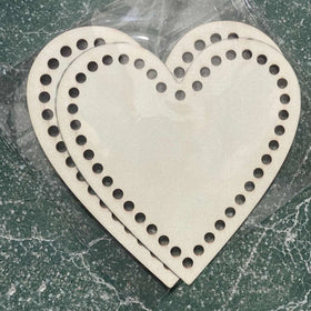 2pcs Heart Wooden Basket Bottom Circle Shape Blank Crochet Knitting Basket for DIY Basket Craft Weaving Making Supplies
