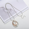 TongLing Necklace Alloy Custom Two Tone Loop Circle Ring Long Snake Chain Pendant Necklace for Daily Life