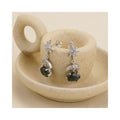 New Luxury Green Moss Earrings S925 Silver Inlaid Aquatic Grass Agate Jewelry Womens 925 Silver Triangle Earrings