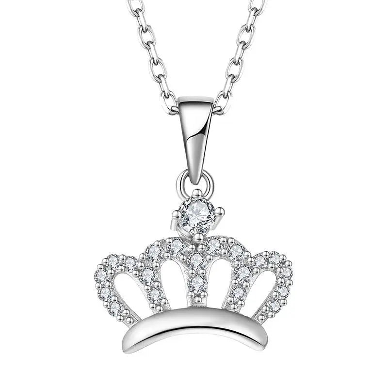 YH Jewellery Hot Sale Beautiful Fashion King Crown 925 Sterling Silver Pendant Necklace