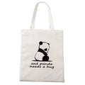 Custom Printed Panda Canvas Tote Bags Natural Color Organic Cotton Linen Tote Bag 100% Cotton Muslin Plain Shopping Bags