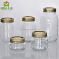 Square Flint Glass Mason Jar 4oz 8oz 12oz 16oz 32oz Food Storage Pickle Mayonnaise Jam Honey Packing Jar with Separate Metal Lid