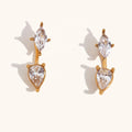 Dingran 2024 New Arrival Water Drop Horse Eye Zircon Stud Earrings Stainless Steel Hypoallergenic Jewelry