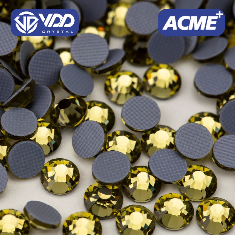 VDD 023 Khaki ACME Top Quality Hot-Fix Glass Rhinestones Crystal Flatback Glitter Stones Garment Decoration Wedding Dress