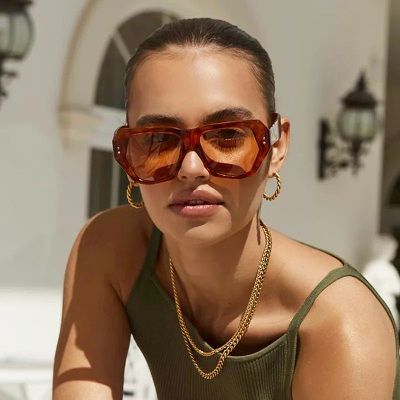 2840 Ins Hot Y2k Small Rectangular Frames Sunglasses Men Women New Arrivals Luxury Designer Sun Glasses Rivet 2022
