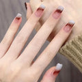Wholesale 24Pcs ABS French Design Press-On Nails Long Square Gradient Model False Nails with Nail Glue Elegant Packaging Fingers
