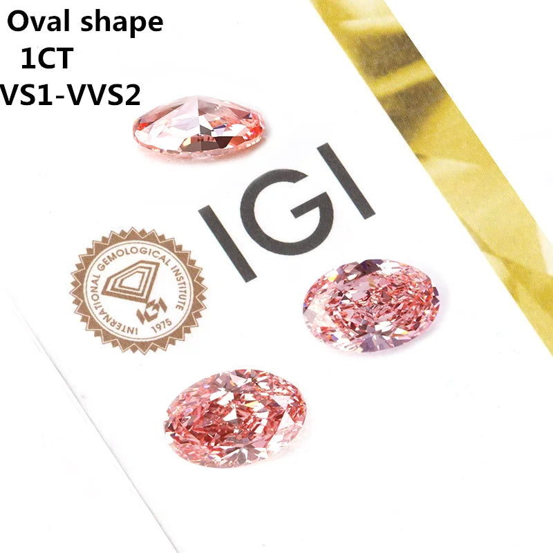 Starsgem Lab Grown pink Diamante IGI Certificate CVD Oval Shape pink Diamant 1ct-3ct Vs-vvs Fancy Vivid pink Diamond
