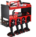 Power Tool Storage Metal Organizer Cordless Drill Station Wall Mount Four Drill Holder with Drill Bit Rack Garage Storage
