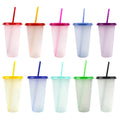 Grade Change Reusable Temperature Cold Plastic Tumbler Mug Magic 24 oz Color Changing Cups