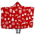 Printed Wearable Throw Cape Wrap Sherpa Fleece Lined Magic Hooded Blanket /hood Poncho Cloak