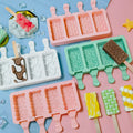 4 In1 Ice Cream Bar Moulds Silicone Ice Pop Molds Ice Cream Maker DIY Popsicle Mold for Kitchen
