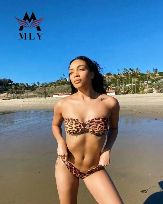 MLY Factory Hot Selling Two Pieces Tie Bottom Bikini Set for Women
