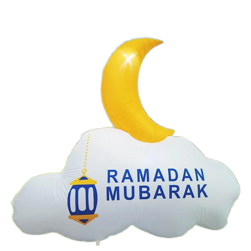 Hot Selling Inflatable LED Illuminated Moon for Outdoor Yard Decorations Ramadan Mubarak Eid Mubarak Luminous Party Decorations