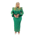 Sell Women's Suits Fashion Dress African Rhinestone Turkish African Dresses for Women Mesh Gauze  Dresses Design African