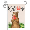 Summer Watermelon Garden Flag  Vertical Double Sided Welcome Spring Cat Farmhouse Outdoor Decorations Burlap Yard Flag
