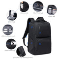 Leisure Flex Custom Black Nylon Waterproof Unisex Laptop Backpack Zipper Closure USB Port 20-39L Custom Logo Notebook Interlayer