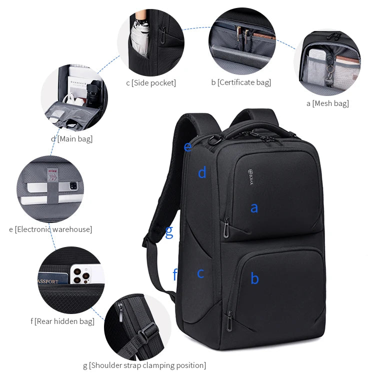 Leisure Flex Custom Black Nylon Waterproof Unisex Laptop Backpack Zipper Closure USB Port 20-39L Custom Logo Notebook Interlayer