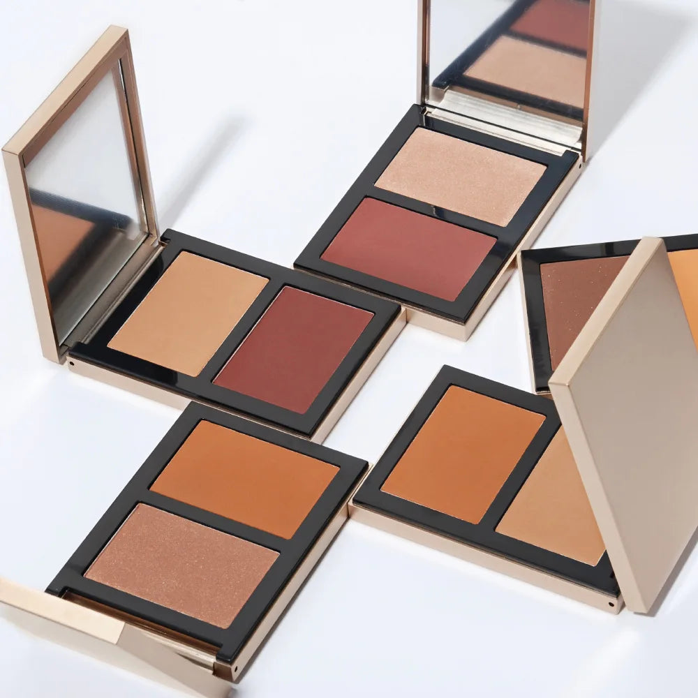 Private Label Vegan Matte 8 Colors Pressed Powder Foundation Makeup Palette 2 in 1 Foundation Pressed Powder