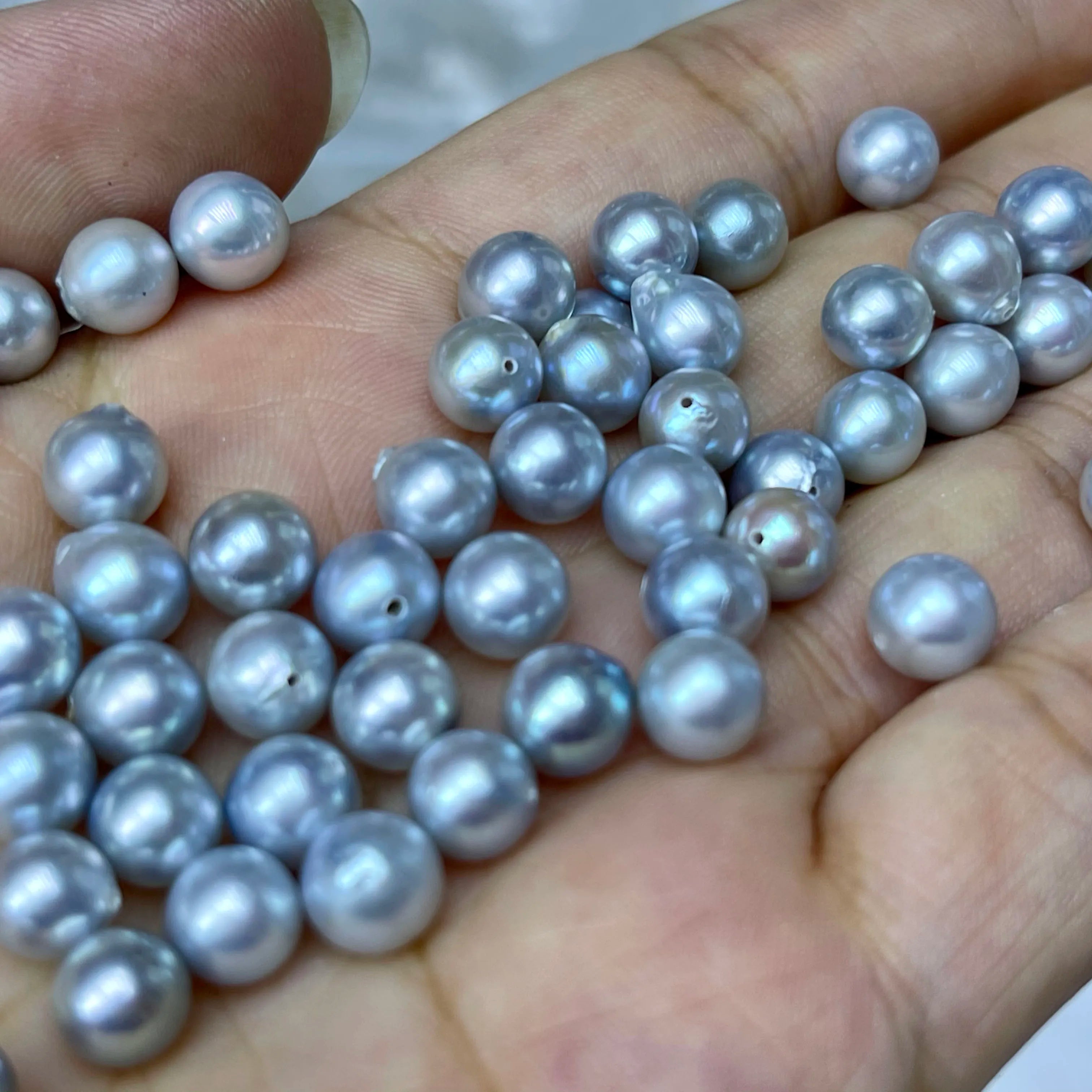 Wholesale Price AKOYA 6.5-7mm AA Perfect Baroque Nature Loose Pearl Premium Quality Half Drilled