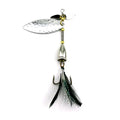 Wholesale SP174 9cm 11g Metal Spinner Baits Spoon Fishing Lures with Feather Hook