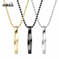 High Quality Hot Sale Minimalist Simple Hip Hop Bar Pendant Necklace Gold Jewelry Stainless Steel for Men