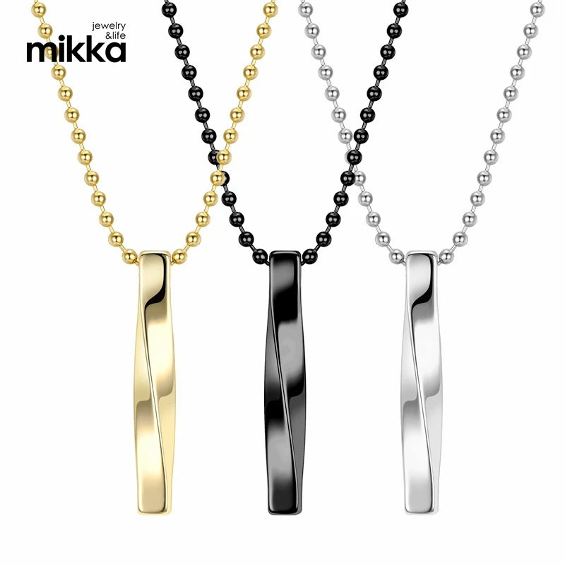 High Quality Hot Sale Minimalist Simple Hip Hop Bar Pendant Necklace Gold Jewelry Stainless Steel for Men