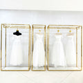 Stainless Steel Luxury Customized Wedding Dress Store Display Rack with Modern Design for Boutique Clothing Display Shelves MegaBDM