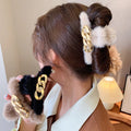 New Design INS Cute Hair Clips for Girls Fur Hair Accessories Shark Plush Hair Accessories Claw Clip