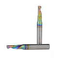 DLC Rainbow/ Nano Blue Coated Down Cut One Flute Spiral End Mill Single Flute Cutter End Mills Bits Drilling