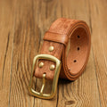 Heavy Duty Genuine Leather Belt CLASSIC Dark Brown 1.5 Leather Belt